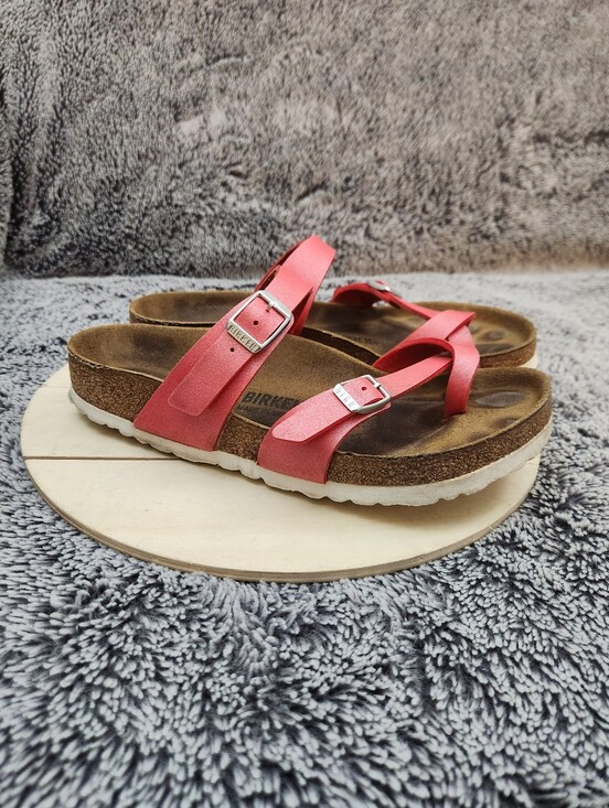 Birkenstock Shoes - Birkenstock Mayari Icy Metallic Poppy Birko-Flor Sandals Women's Size 7